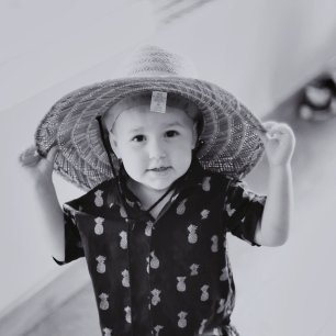 little boy with hat